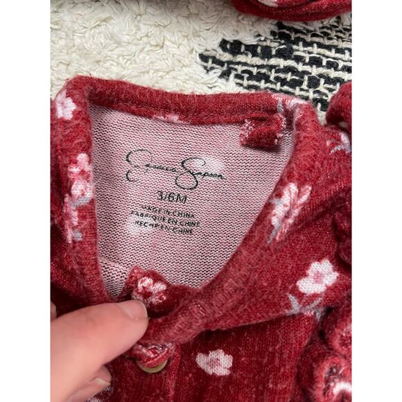 Jessica Simpson Baby Girl Floral Outfit size 3/6mo with Headband - Picture 4 of 5